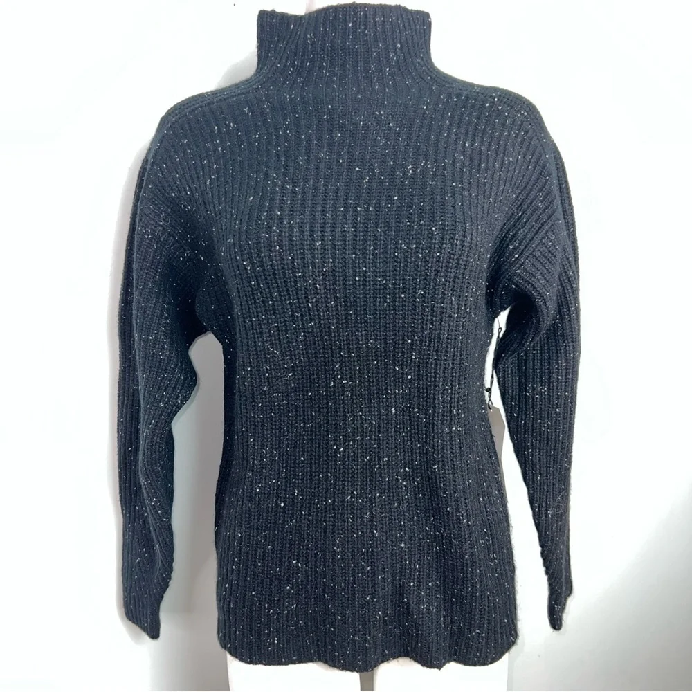 Ann Taylor 100% Cashmere Black Turtleneck Sweater with Speckles Women’s Size XS